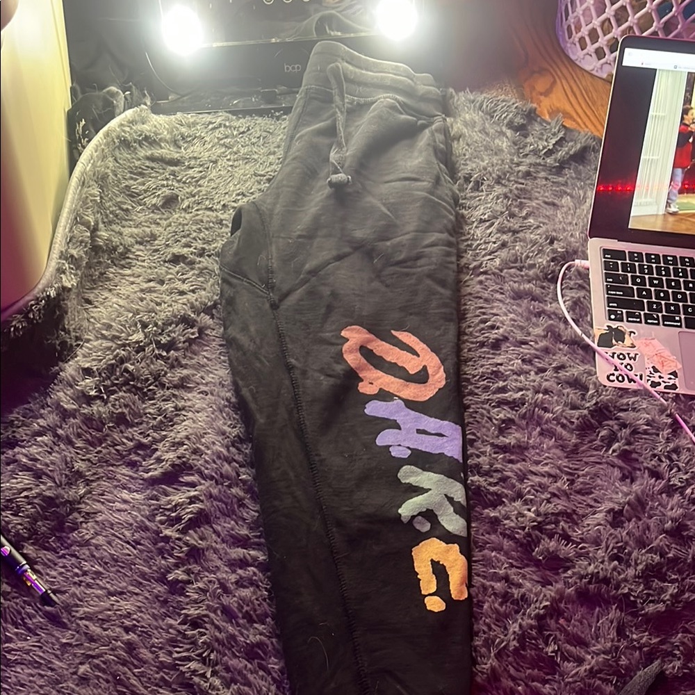 Black and Red Joggers with Stretchy Fit